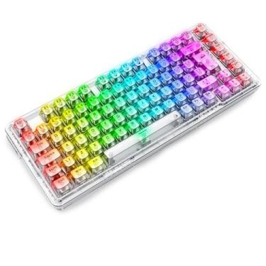 Imagem de TECLADO MECANICO GAMER ELF PRO RGB CRYSTAL CLEAR TRANSPARENTE