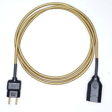 Imagem de Extensão Elétrica 2 Metros Pp 2x0,75mm2 Dourada Revestido Tecido - Imm