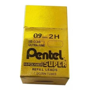 Imagem de Grafite Mina Pentel 0,9mm - 2h  - Cx 12 Tubos 180 Minas