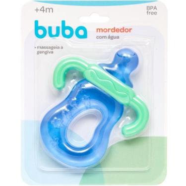 Imagem de Mordedor Com Água Massageador De Gengiva Mamadeira Azul 16266 Buba