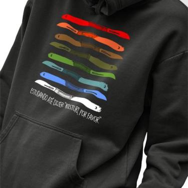 Imagem de Blusa Moletom Masculino Estampado Bisturi por Favor em Algodão Fio 30.