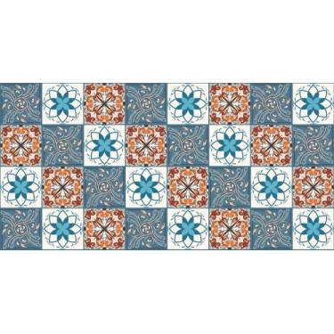 Imagem de Adesivo Azulejo Português - 3 desenhos (LARANJA, AZUL E BRANCO) - Leo 