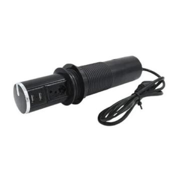 Imagem de Torre De Tomada + Usb Automática Multiplug Mini Totem Preta - Qtmov