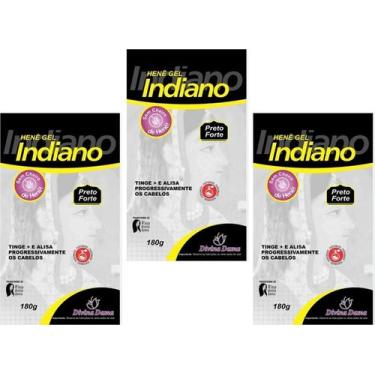 Imagem de Hene em Gel Divina Dama Indiano 07x180gr Preto Forte (Preto Azulado) P