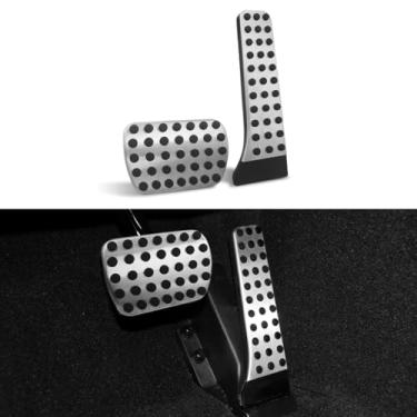 Imagem de GZJUNFUGJ Capa de pedal de gás de liga de alumínio compatível com Benz C E S GLK GLS GLE Class W205//W206/S206 X253 C257 C167 N293 acelerador freio a gás pedal pad capa antiderrapante