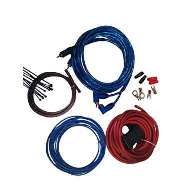 Imagem de Kit de energia de amplificador de 8 medidores Instalação de fiação de amplificador com RCA e cabo de aterramento Vermelho 1500W