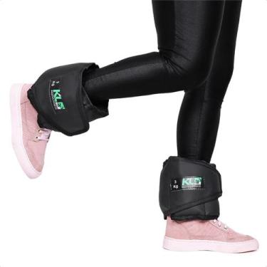 Imagem de Par Caneleira Tornozeleira KL Master Fitness Peso 3 Kg, Preto