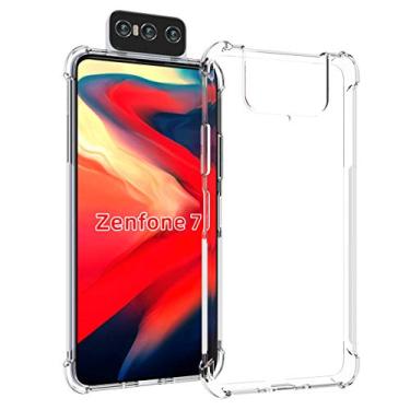 Imagem de USTIYA Capa para ASUS Zenfone 7 ZS670KL / Zenfone 7 Pro ZS671KL TPU transparente quatro cantos capa protetora transparente macia funda