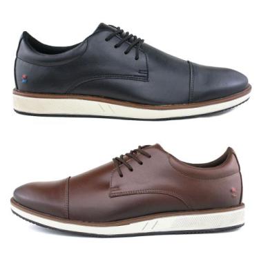 Imagem de Kit 2 Sapatênis Social Masculino Oxford com Ajuste em Cadarço - Bardon