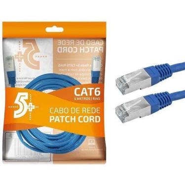 Imagem de Cabo De Rede Blindado 5m Ethernet Rj45 Cat6 5 Metros - CLICK CABOS, AZ