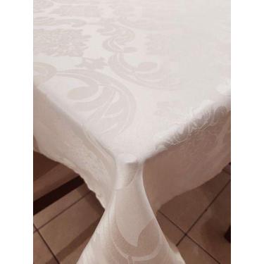 Imagem de toalha de mesa retangular tecido jacquard branco  1,40x2,00 - B.F CONF