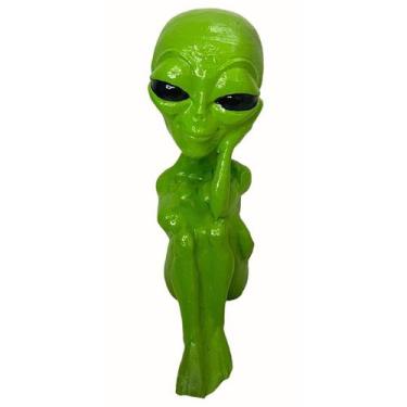 Imagem de Escultura em Resina Mini Alienígena E.T Extraterrestres  Pose Apaixona