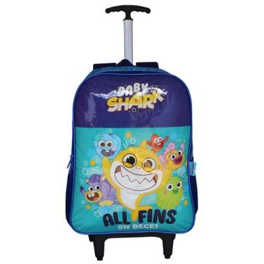 Imagem de Mochila Escolar De Rodinhas Baby Shark Infantil Azul - Luxcel, Baby Sh