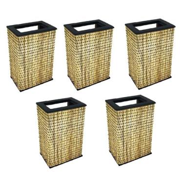 Imagem de Kit 5 Arandela Dois Fachos E Frisos Parede Rustica Madeira - Cl Decora