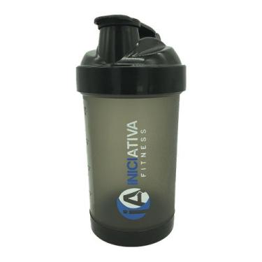 Imagem de Coqueteleira preta translúcida 500 ml - INICIATIVA FITNESS