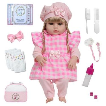 Imagem de Boneca Reborn Loira Linda Com Bolsa Maternidade Vários Itens - Cegonha
