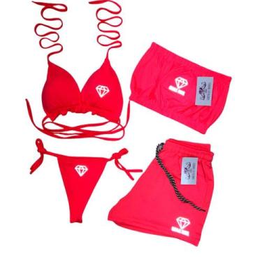 Imagem de Conjunto Biquíni Cortininha Gringas Model, Rosa neon 2, único