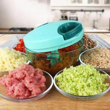 Imagem de Triturador Alho Manual Processador Picador Fatiador Legumes 500ML - De