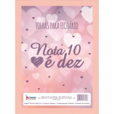 Imagem de Bloco para Fichário Universitário Nota 10 e DEZ Decorado 64 Folhas Pac