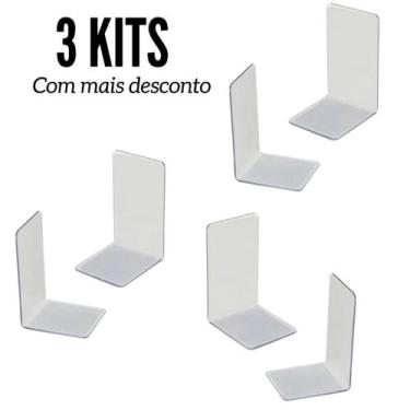 Imagem de Par de Bibliocanto Cristal ou Preto Brilhante Suporte Apoio Livro Apar