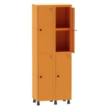 Imagem de Armário Guarda Volume Locker Roupeiro 2 Vãos 04 Portas Com Prateleira 
