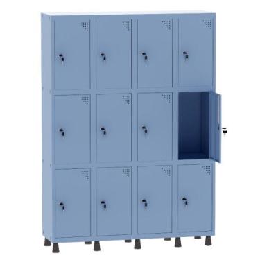 Imagem de Armário Guarda Volume Locker Roupeiro 4 Vãos 12 Portas Aço GRF504/12 A