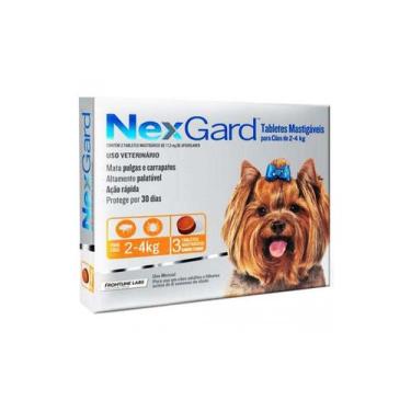 Imagem de Antipulgas E Carrapatos Nexgard Merial Para Cães De 2 A 4kg - 3 Tablet