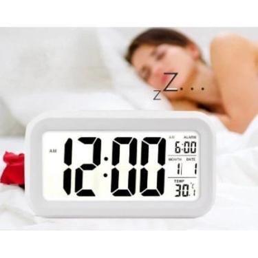Imagem de Mini Relógio Digital Com Led Temperatura Alarme Data e Mês Fácil E Prá