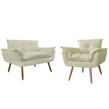 Imagem de Combo Namoradeira Sofá 02 lugares mais 01 Poltrona decorativa Opalla P