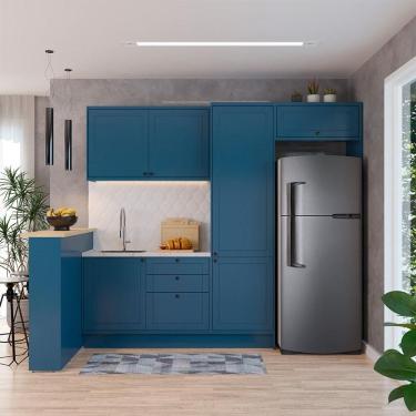 Imagem de Cozinha Completa Évora com Bancada 6 PT 3 GV Azul Órion