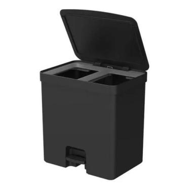 Imagem de Lixeira De Pedal 20 Litros Duplo Compartimento Reciclagem - OU