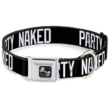 Imagem de Coleira de cachorro osso - Party Naked Preto Branco - Grande 38-66 cm