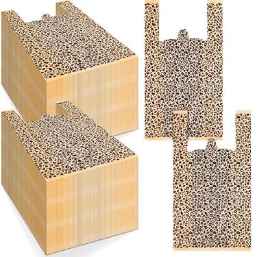 Imagem de Fulmoon 200 peças de sacolas de plástico a granel para compras de mercadorias com alças boutique sacos de embalagem de camisetas para pequenas empresas boutique loja de varejo, 53 x 29 x 15 cm