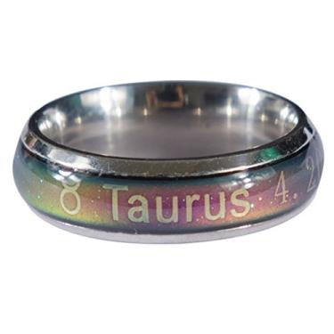 Imagem de Anéis de humor Acchen, 12 Constelações, mudança de cor, sensação de emoção, anel de dedo com caixa Multicor