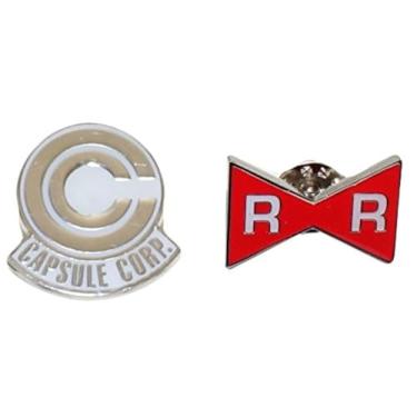 Imagem de Great Eastern Entertainment Dragon Ball Z Capsule Corp & Red Ribbon Army Pin Set, 1-inch, Metal