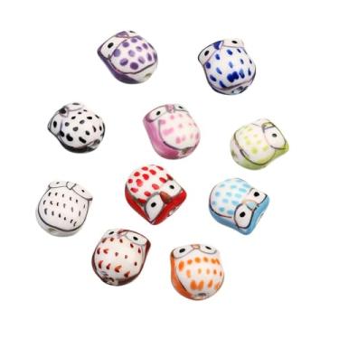 Imagem de Generic 10x cerâmica contas espaçador contas jóias fazendo diy contas de jóias para jóias descobertas colar pingentes artesanal chaveiro
