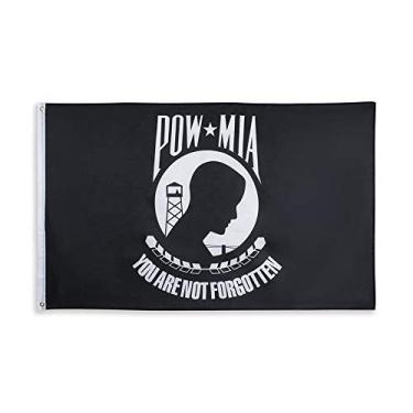 Imagem de POW MIA BLACK 2x3FT FLAG YOU ARE NOT FORGOTTEN USA VETERAN MAN CAVE GARAGE GIFT (2x3FT)