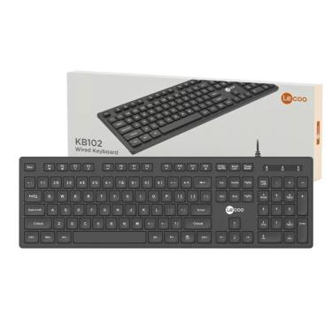 Imagem de Teclado USB Lecoo Mult KB102 - USB - ABNT2 - com Teclas Multimídia - Preto - KB102