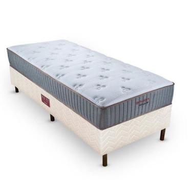 Imagem de Conjunto colchão cama box fit bege solteiro bellagio gel orthocrin 88x