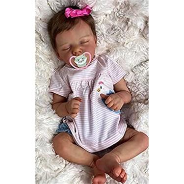 Imagem de Bebe reborn mole silicone,boneca bebe reborn,18 Polegadas Vinil Silicone Macio Bebê reb...