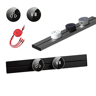 Imagem de Goodears Filtro De Linha De Parede Com Adaptador De Tomada Removível, Trilho De Energia, Eletrodomésticos, Tomadas Universais, Adaptador De Plugue Elétrico + Cabo De Dados Usb (Trilho E 3 Soquetes,
