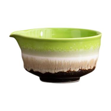 Imagem de YWJLQH Ceramic Matcha Bowl Toquelina tradicional de porcelana Bowl 450ml Chawan com bico de chá verde japonês artesanal para iniciantes, Multicolorido