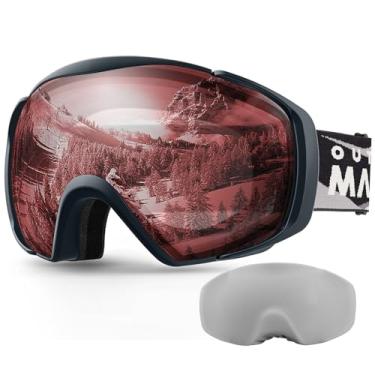 Imagem de OutdoorMaster Óculos de esqui com capa Snowboard Snow Goggles OTG Antiembaçamento para jovens adolescentes, VLT 53%