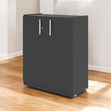 Imagem de Armário Balcão 02 Portas Light Preto - Pleno Móveis