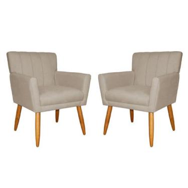 Imagem de Kit 02 Poltrona Cecília em Suede Escritório Recepção - Fina Mobília, c