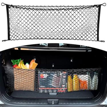 Imagem de Rede de carga automotiva estilo envelope para Hyundai Tucson Se Sel 2022-2025 - Organizador e armazenamento de porta-malas premium - Rede de bagagem para crossover - Melhor organizador de carro para