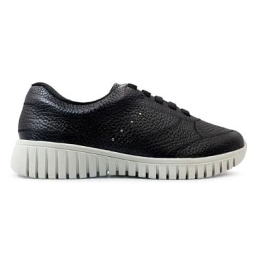 Imagem de Tênis Usaflex Feminino Couro Detalhe Rebite Casual Preto Ae22038001 35