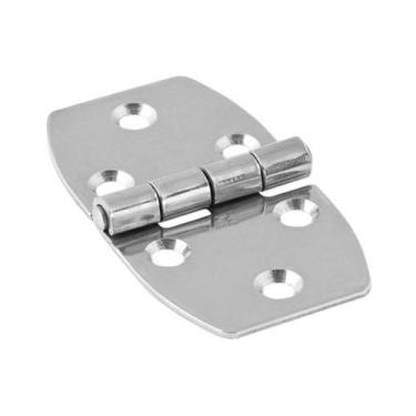 Imagem de Dobradiça em Aço Inox 316 6 Furos 69 x 39 mm - Silver Náutica