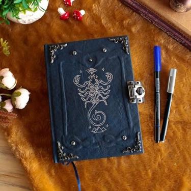 Imagem de Caderno Feito à Mão Grimório Diário Signos - Escorpião A5 200 Folhas