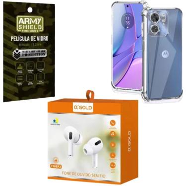 Imagem de Kit Capinha Motorola Moto G53 + Fone Bluetooth + Pelicula